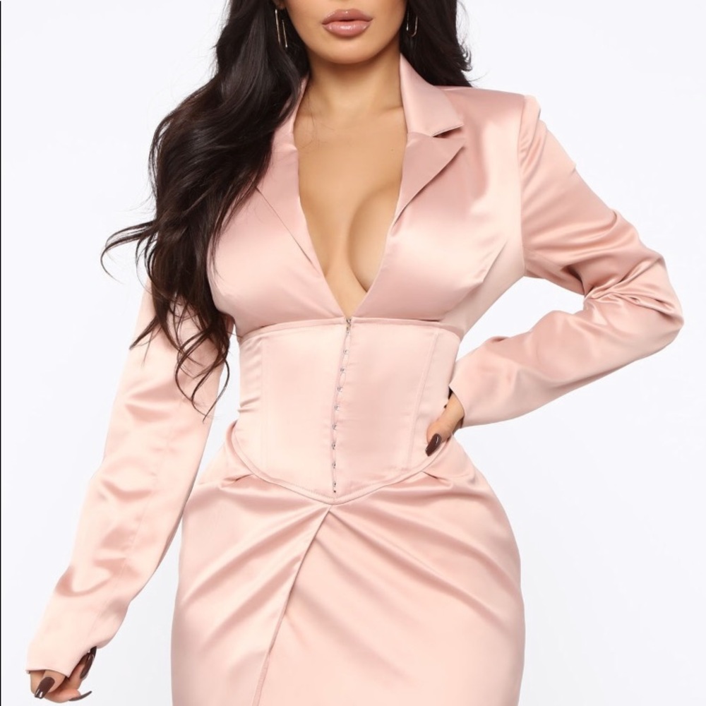 Always Werkin Blazer Mini Dress Blush Small